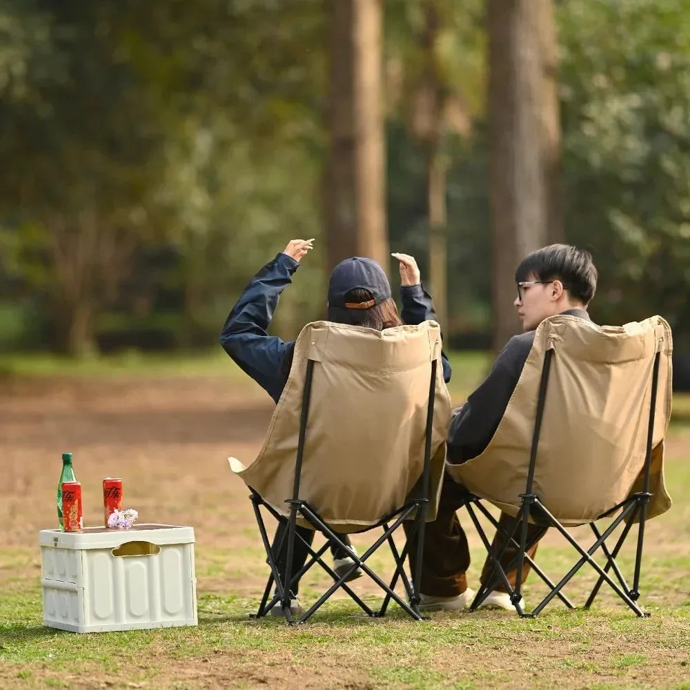 High-Back Camping Chair with Storage Bag – Heavy-Duty Foldable Outdoor Chair for Backyard, Fishing & Hiking (400lbs Capacity) - Trekker Essentials