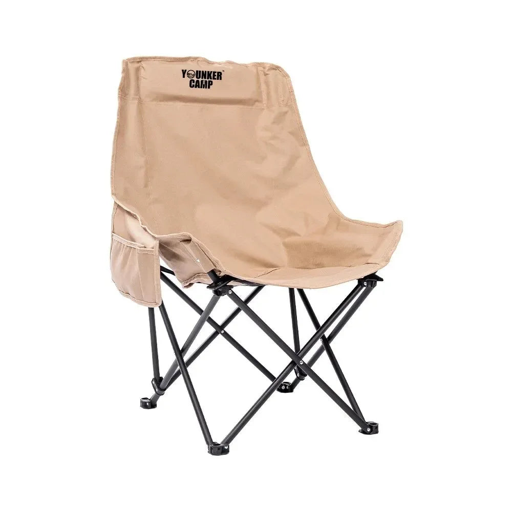 High-Back Camping Chair with Storage Bag – Heavy-Duty Foldable Outdoor Chair for Backyard, Fishing & Hiking (400lbs Capacity) - Trekker Essentials
