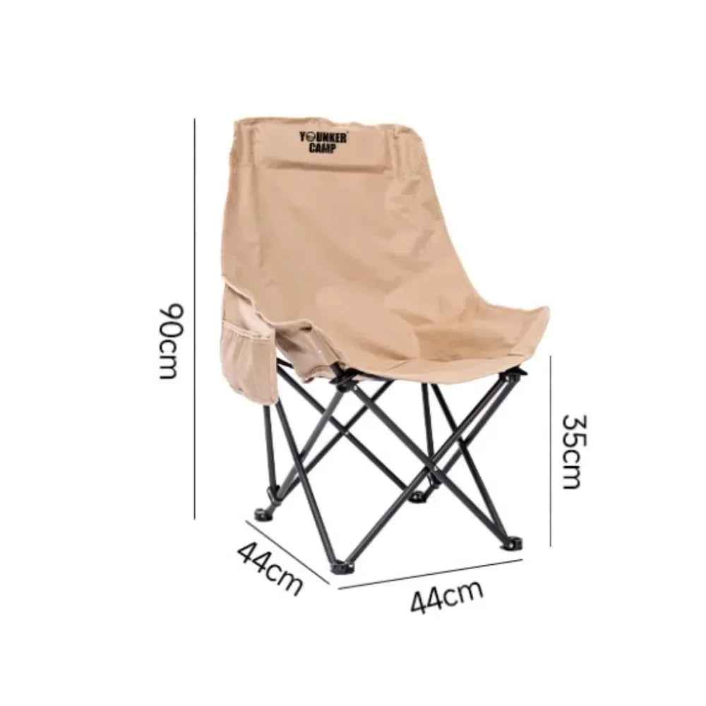 High-Back Camping Chair with Storage Bag – Heavy-Duty Foldable Outdoor Chair for Backyard, Fishing & Hiking (400lbs Capacity) - Trekker Essentials