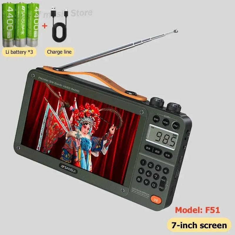 High-Definition Screen Portable Speakers with Multi functional BT, Retro Digital FM Radio, and MP3 Player - Trekker Essentials