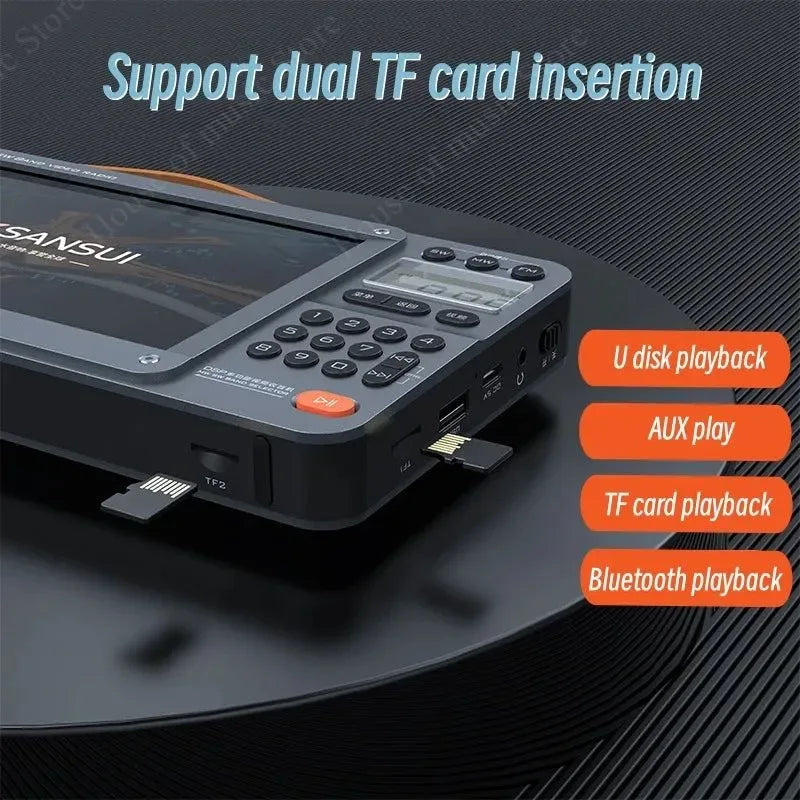 High-Definition Screen Portable Speakers with Multi functional BT, Retro Digital FM Radio, and MP3 Player - Trekker Essentials