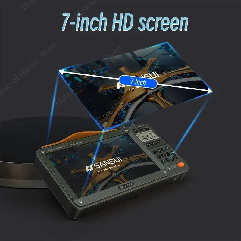 High-Definition Screen Portable Speakers with Multi functional BT, Retro Digital FM Radio, and MP3 Player - Trekker Essentials