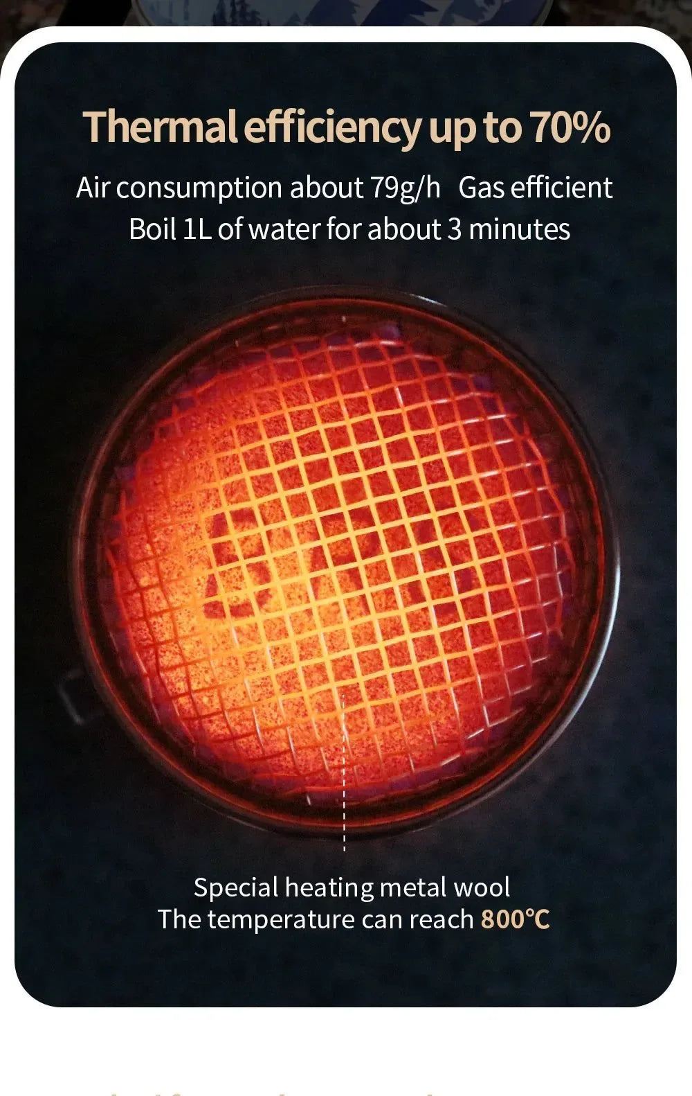 High-Efficiency Outdoor Reactor Head for Windproof Heating & Fast Water Boiling - Trekker Essentials