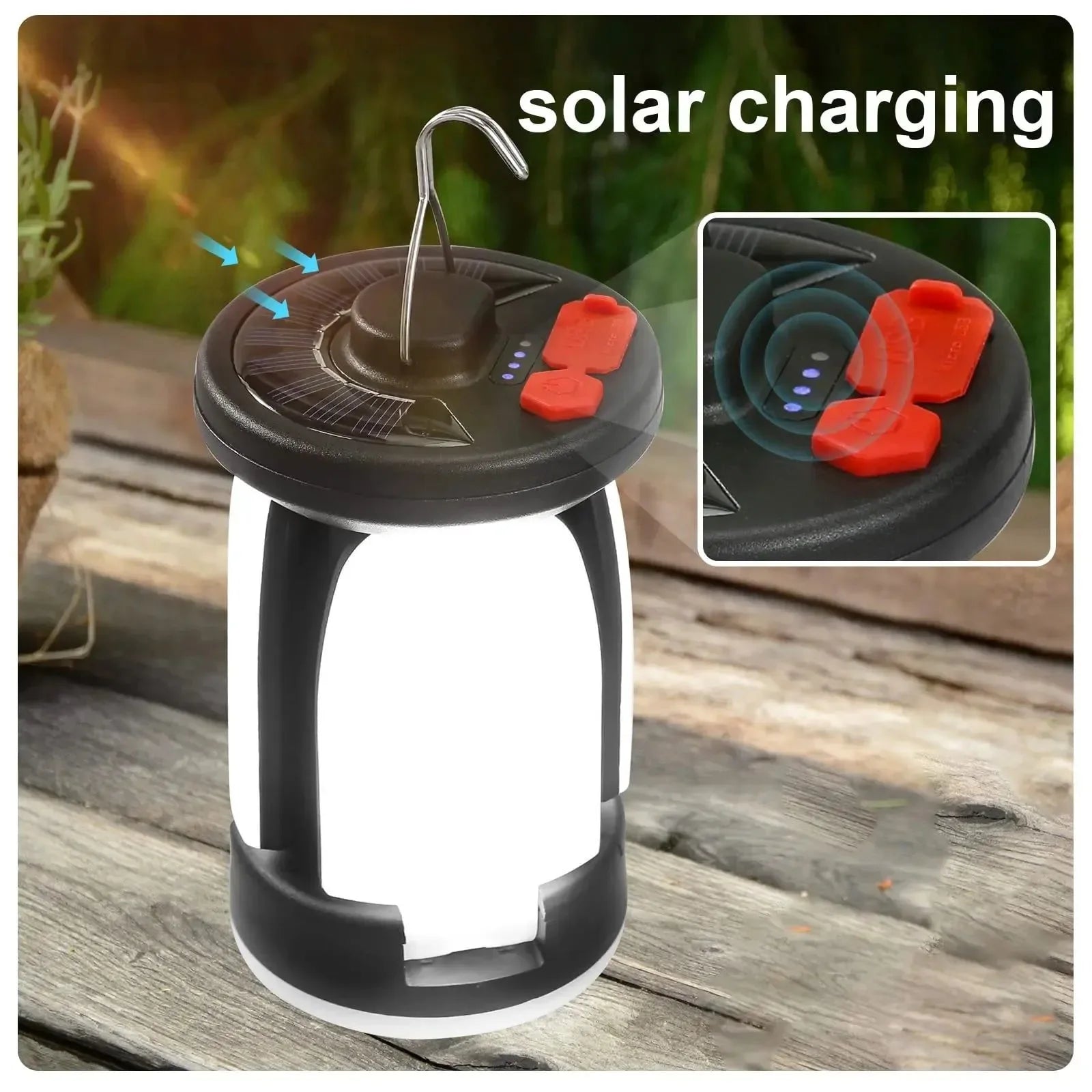 High Power Solar LED Camping Lantern: Rechargeable 4500mAh, 1000LM, Emergency Power Bank, Foldable with 6 Light Modes - Trekker Essentials