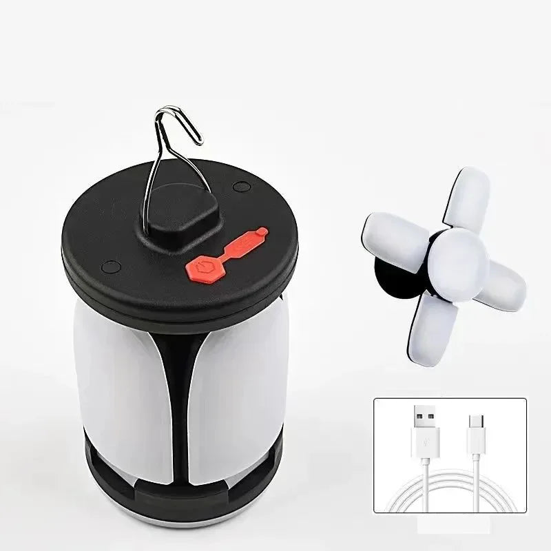 High Power Solar LED Camping Lantern: Rechargeable 4500mAh, 1000LM, Emergency Power Bank, Foldable with 6 Light Modes - Trekker Essentials