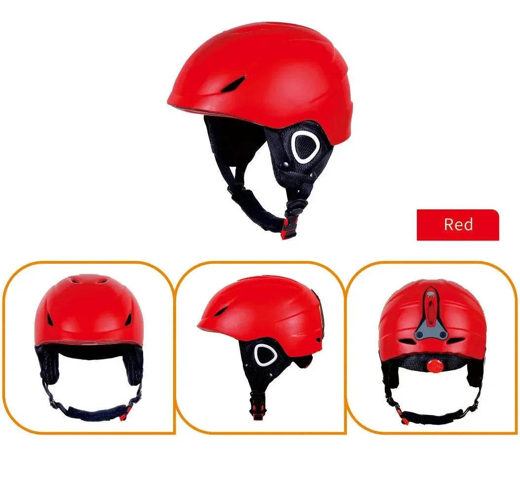 High-Quality Unisex Red Ice Skate & Snow Sports Helmet - Integrated Molding Ultralight Safety Cap - Trekker Essentials