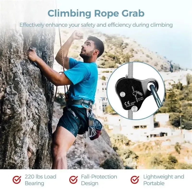 Mistro Rope Device High-Strength Self-Locking Climbing Rope Grab - Fall Protection Ascend ...
