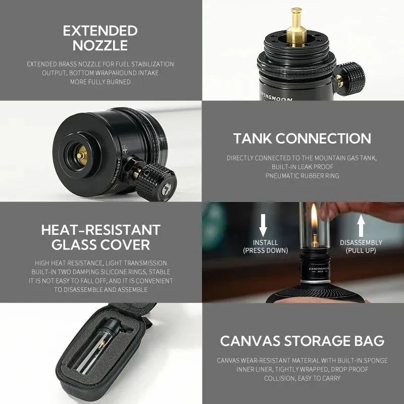 Inflatable Aluminum Camping Lantern - Portable LED Atmosphere Light for Outdoor, BBQ, Glamping & Emergency Use (2 Sizes) - Trekker Essentials