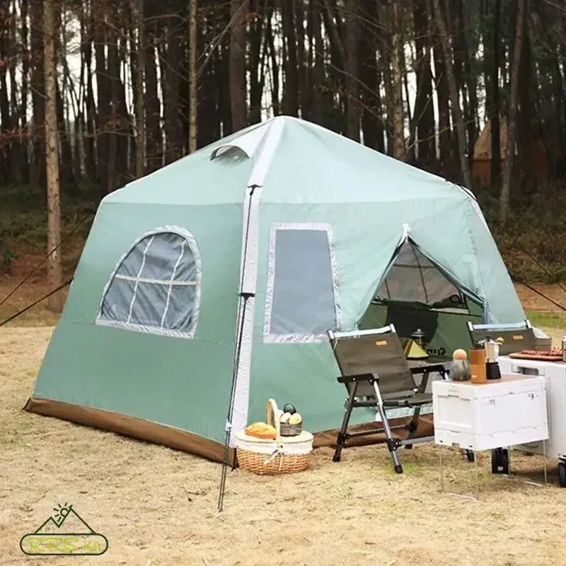 Inflatable Cabin Tent for 5-8 People, Waterproof 4-Season Pop-Up Family Camping Tent - Trekker Essentials
