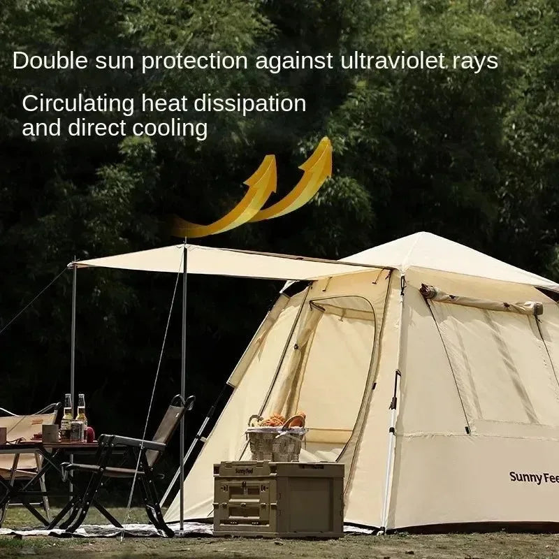 Inflatable Cabin Tent for 5-8 People, Waterproof 4-Season Pop-Up Family Camping Tent - Trekker Essentials