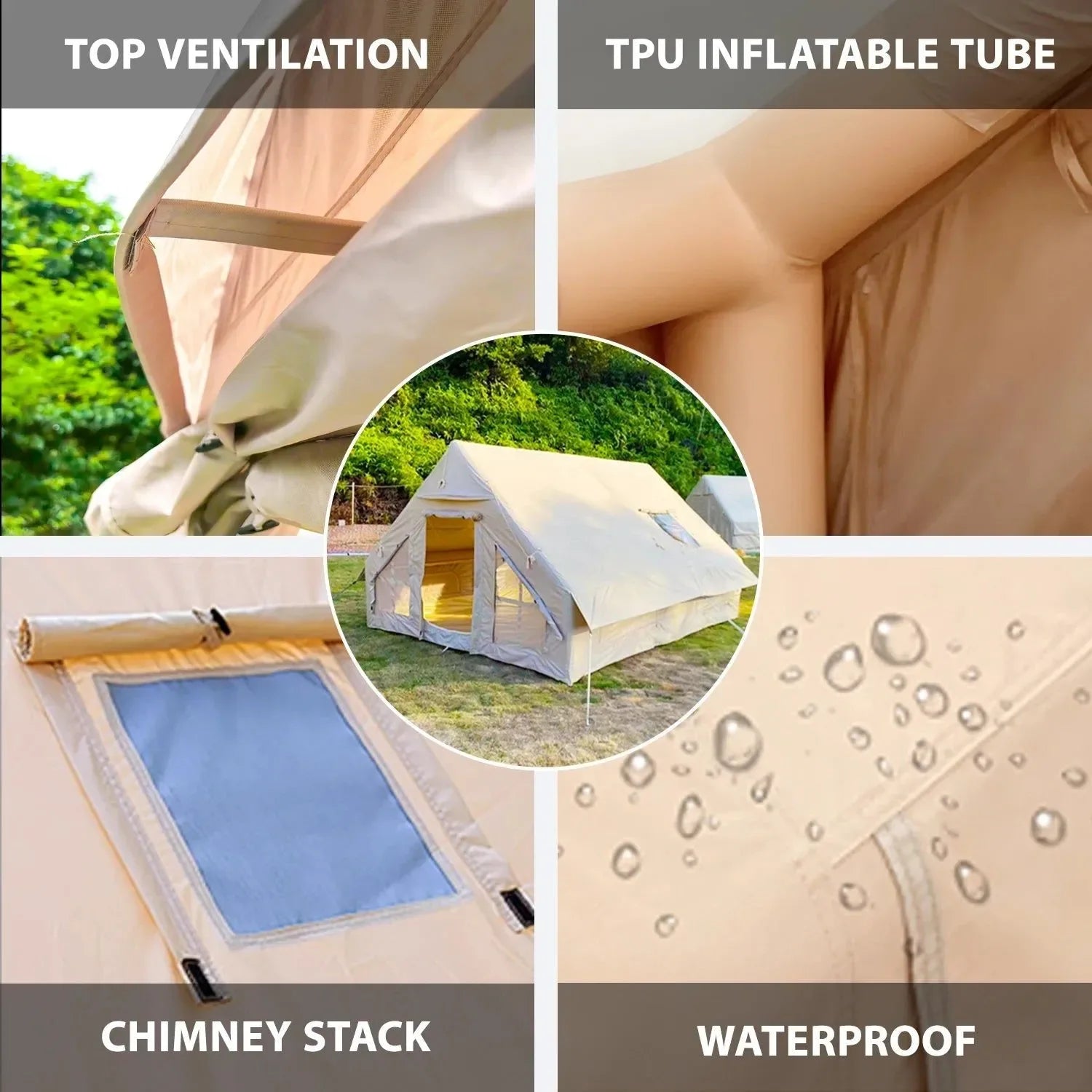 Inflatable Camping Tent – Large 8+ Person Air Tent with Hand Pump - Trekker Essentials