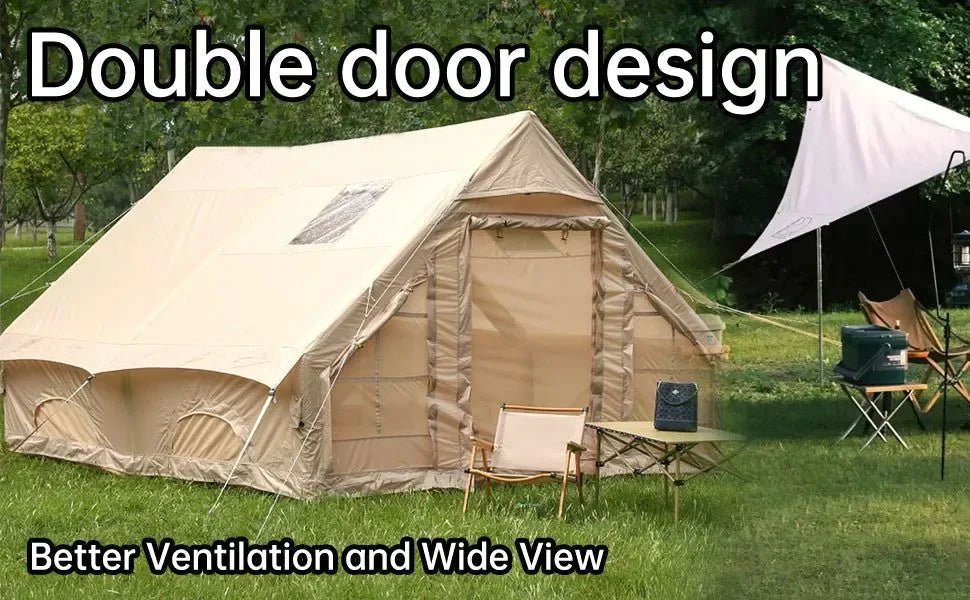 Inflatable Camping Tent – Large 8+ Person Air Tent with Hand Pump - Trekker Essentials