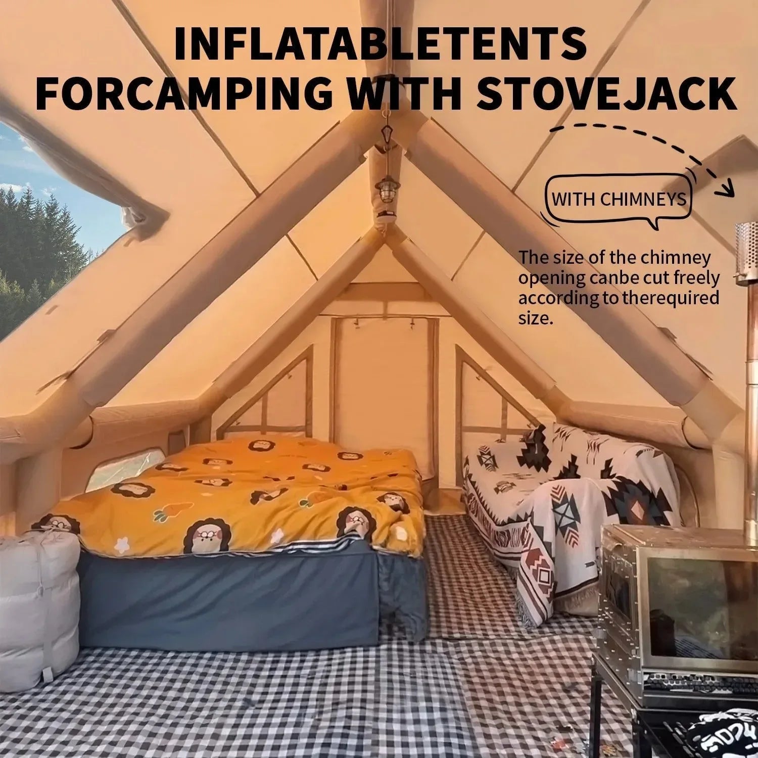 Inflatable Camping Tent – Large 8+ Person Air Tent with Hand Pump Included