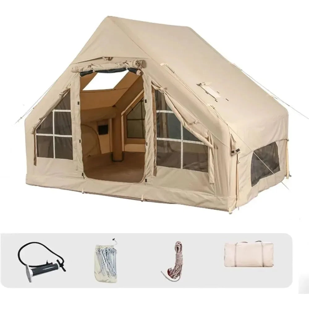 Inflatable Camping Tents with Pump - Easy Setup Waterproof and Windproof Blow-up Tent for Glamping - Trekker Essentials