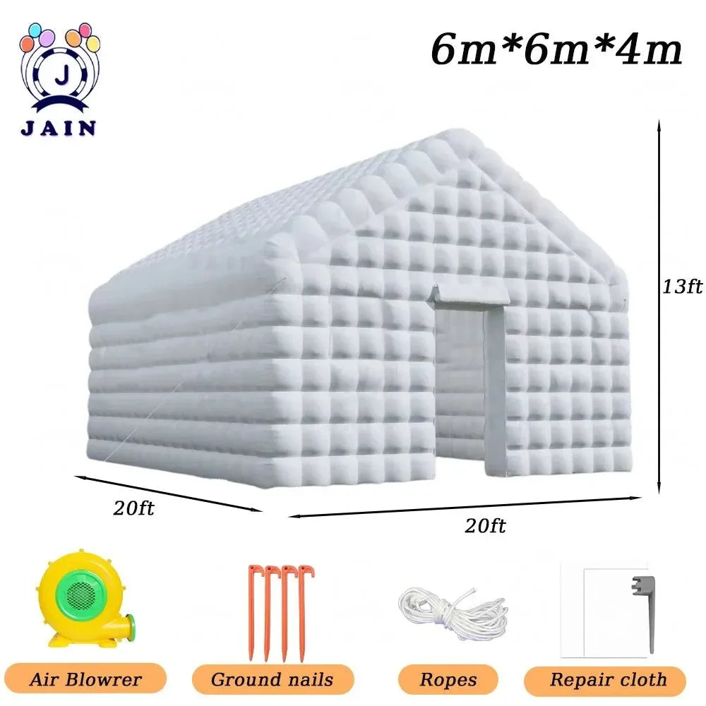 Inflatable Cube Disco Tent – 20x20ft Portable Party Pavilion with 950W Blower - Trekker Essentials