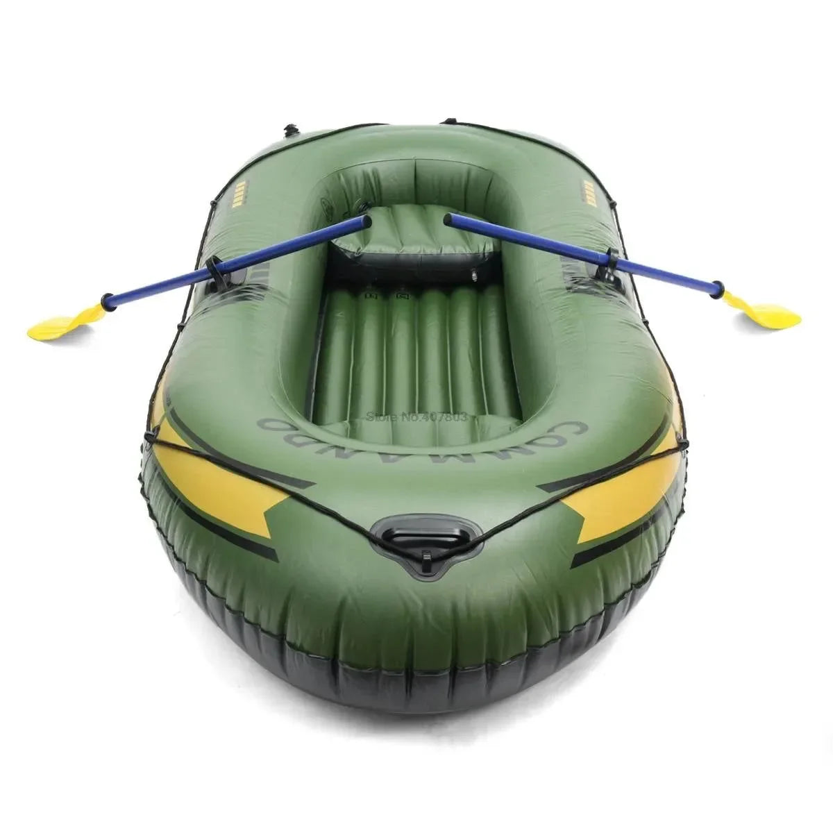 Inflatable Fishing Boat with Rod Holders: 200kg Capacity, 3-Person Raft for Lakes & Rivers - Trekker Essentials