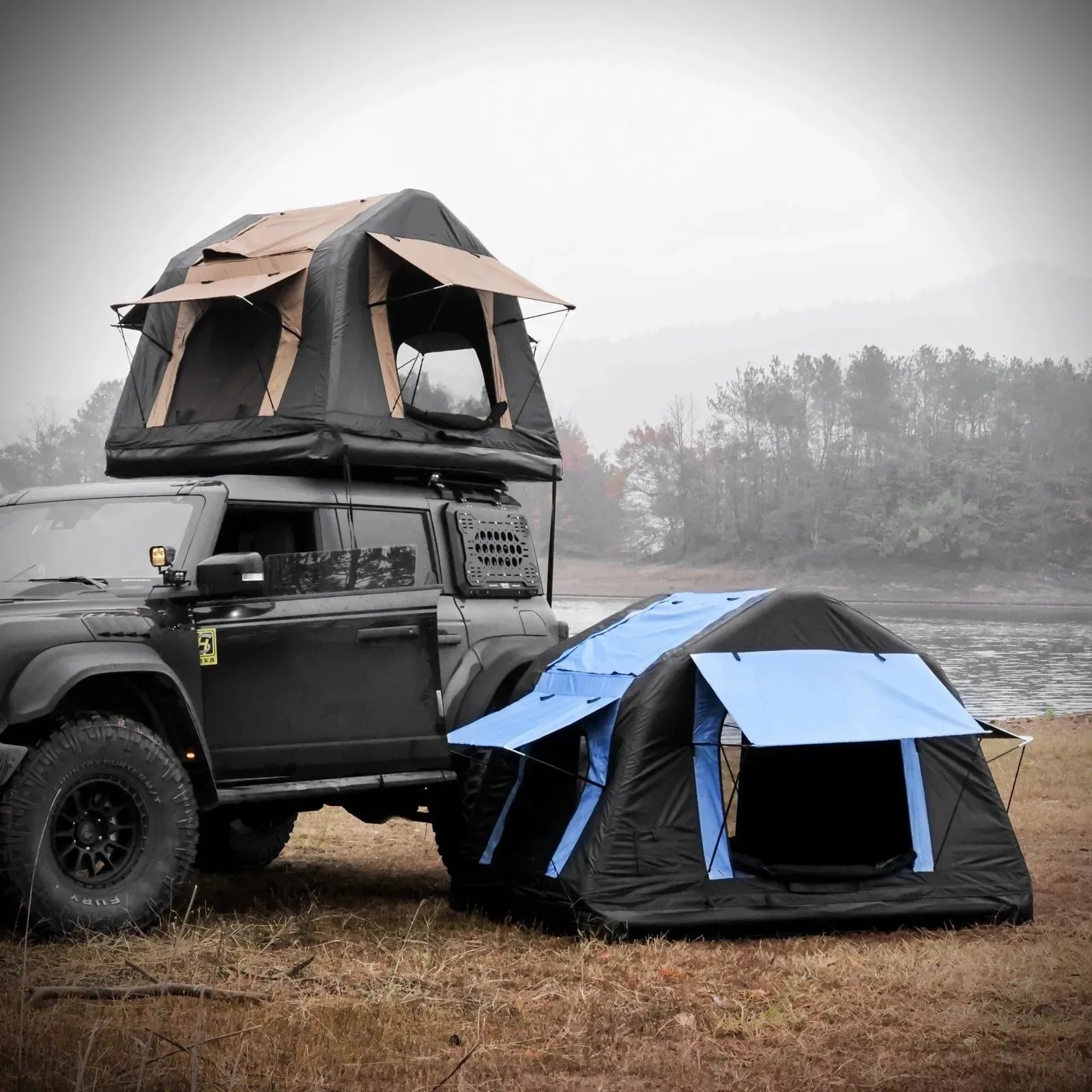 roof top tent winter Inflatable Roof Top Tent – Quick-Setup 2-3 Person Camping Tent – Water – Trekker Essentials