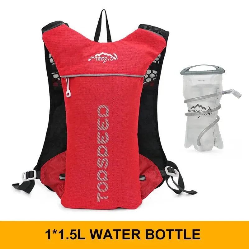 INOXTO Trail Running Ultra-light 5L Backpack Hydration Vest for Marathon, Cycling, with 1.5L & 2L Water Bags - Trekker Essentials