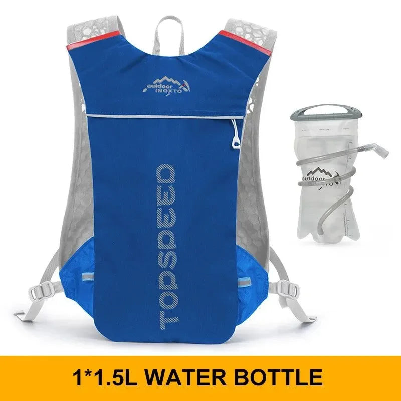 INOXTO Trail Running Ultra-light 5L Backpack Hydration Vest for Marathon, Cycling, with 1.5L & 2L Water Bags - Trekker Essentials