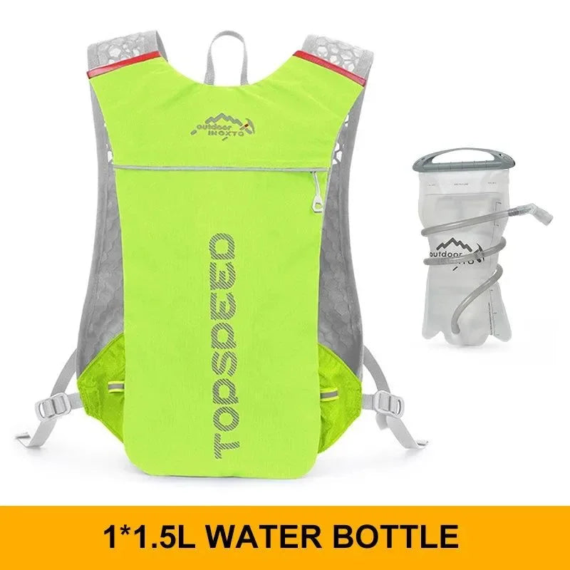 INOXTO Trail Running Ultra-light 5L Backpack Hydration Vest for Marathon, Cycling, with 1.5L & 2L Water Bags - Trekker Essentials