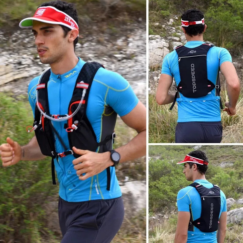 INOXTO Trail Running Ultra-light 5L Backpack Hydration Vest for Marathon, Cycling, with 1.5L & 2L Water Bags - Trekker Essentials