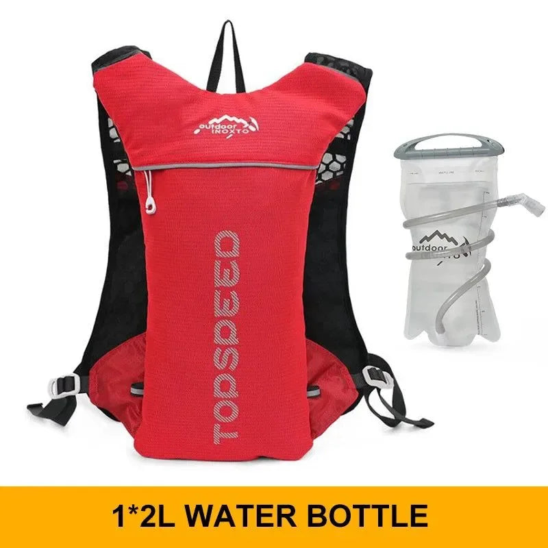 INOXTO Trail Running Ultra-light 5L Backpack Hydration Vest for Marathon, Cycling, with 1.5L & 2L Water Bags - Trekker Essentials