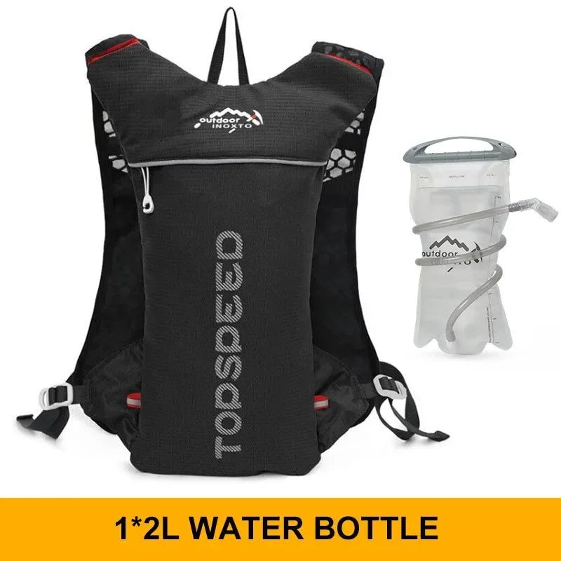 INOXTO Trail Running Ultra-light 5L Backpack Hydration Vest for Marathon, Cycling, with 1.5L & 2L Water Bags - Trekker Essentials