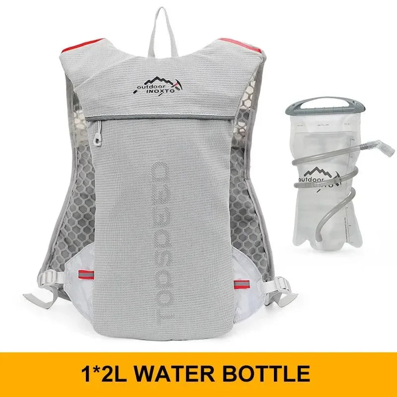 INOXTO Trail Running Ultra-light 5L Backpack Hydration Vest for Marathon, Cycling, with 1.5L & 2L Water Bags - Trekker Essentials