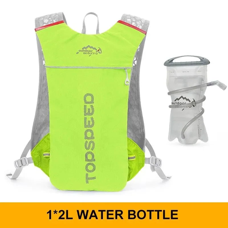 INOXTO Trail Running Ultra-light 5L Backpack Hydration Vest for Marathon, Cycling, with 1.5L & 2L Water Bags - Trekker Essentials