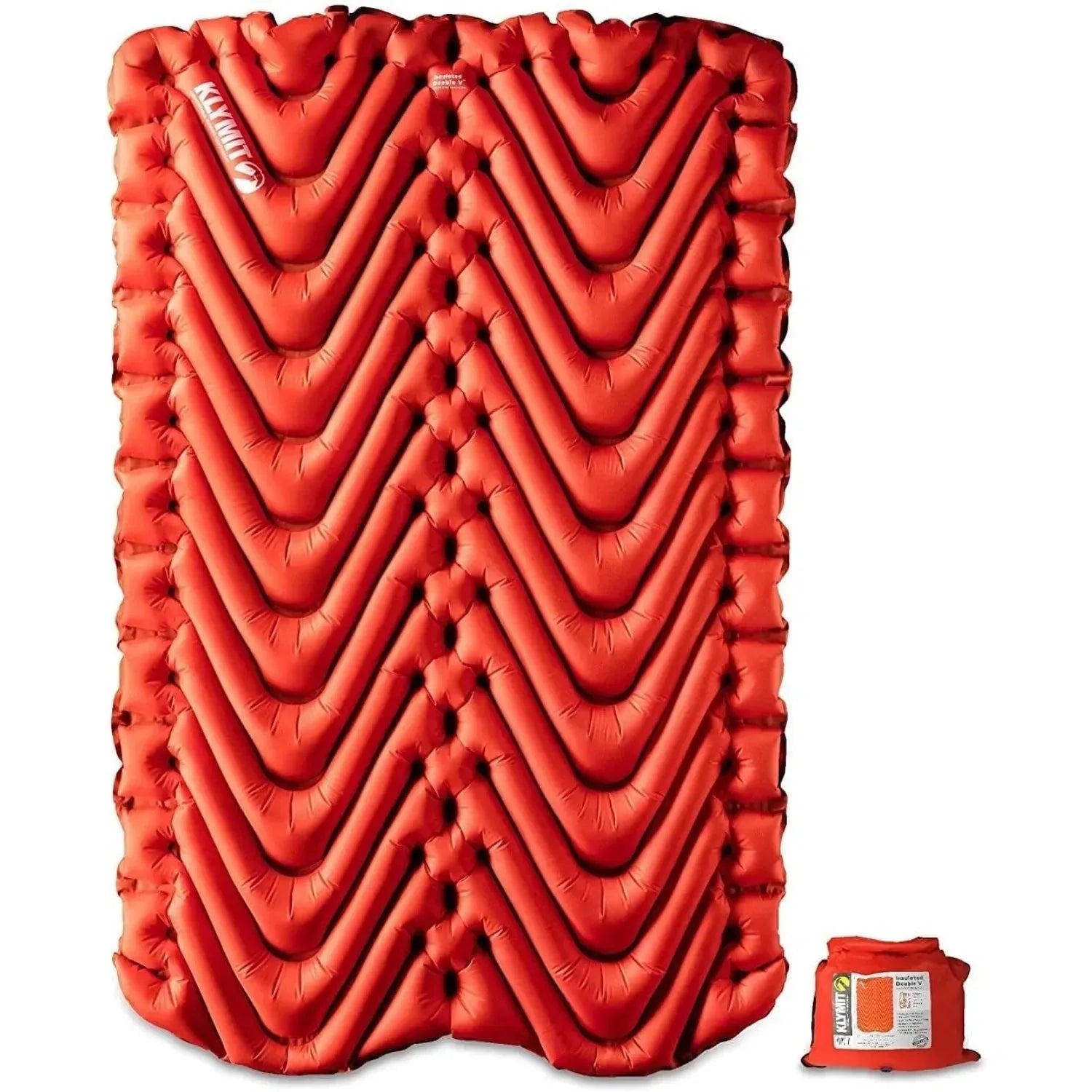 Insulated Double V Inflatable Sleeping Pad - Cold Weather Air Bed for Camping, Hiking, and Backpacking - Trekker Essentials
