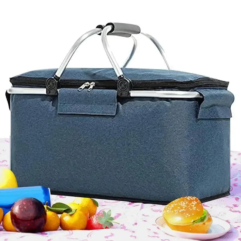 Insulated Picnic Basket – Portable, Leakproof Cooler Bag for Camping & Travel - Trekker Essentials