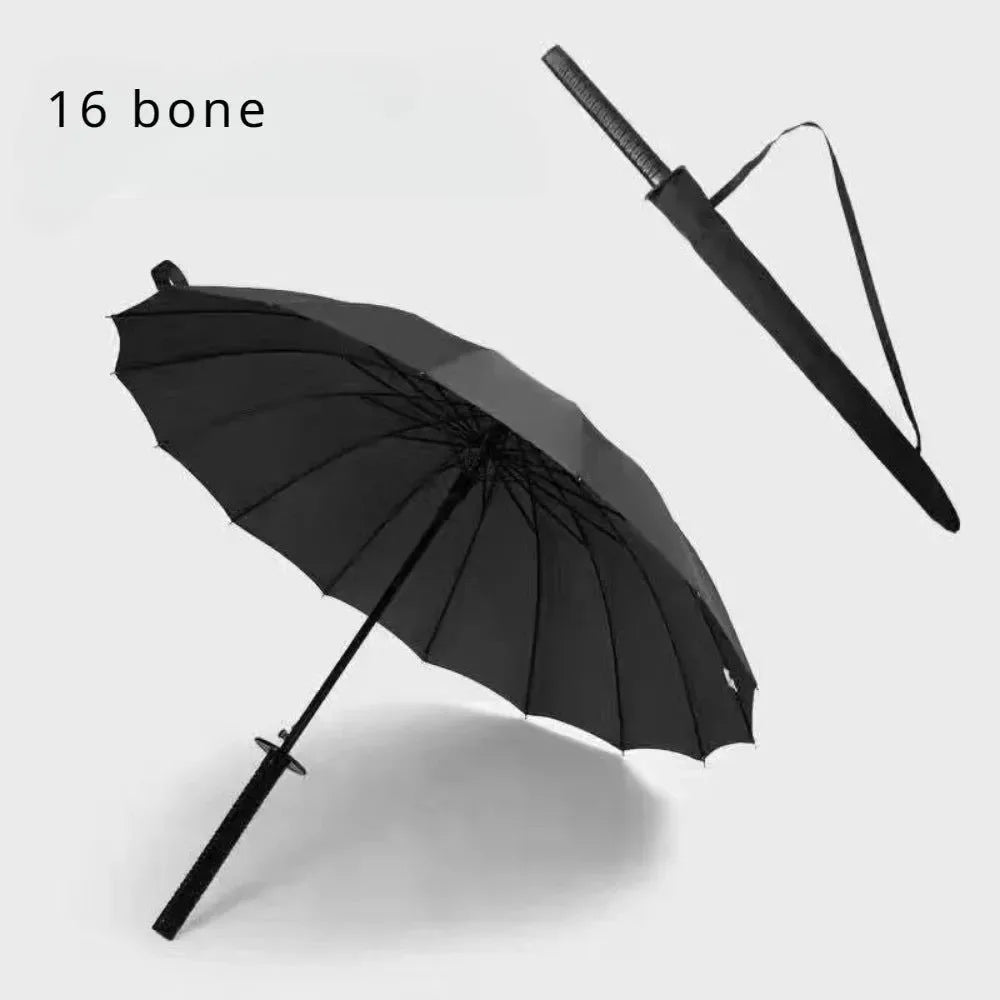 Japanese Katana Umbrella – Automatic Long Handle Rainproof Samurai Sword Umbrella - Trekker Essentials