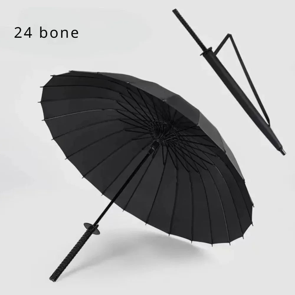 Japanese Katana Umbrella – Automatic Long Handle Rainproof Samurai Sword Umbrella - Trekker Essentials