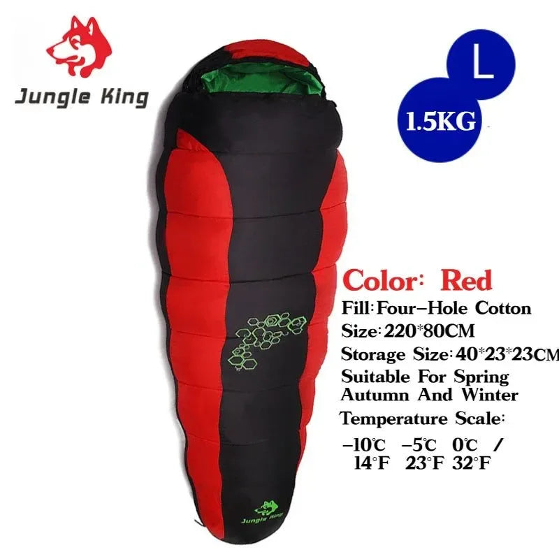 JUNGLE KING CY0901 RL Camping Sleeping Bag - Lightweight, Waterproof, 4 Season - Trekker Essentials
