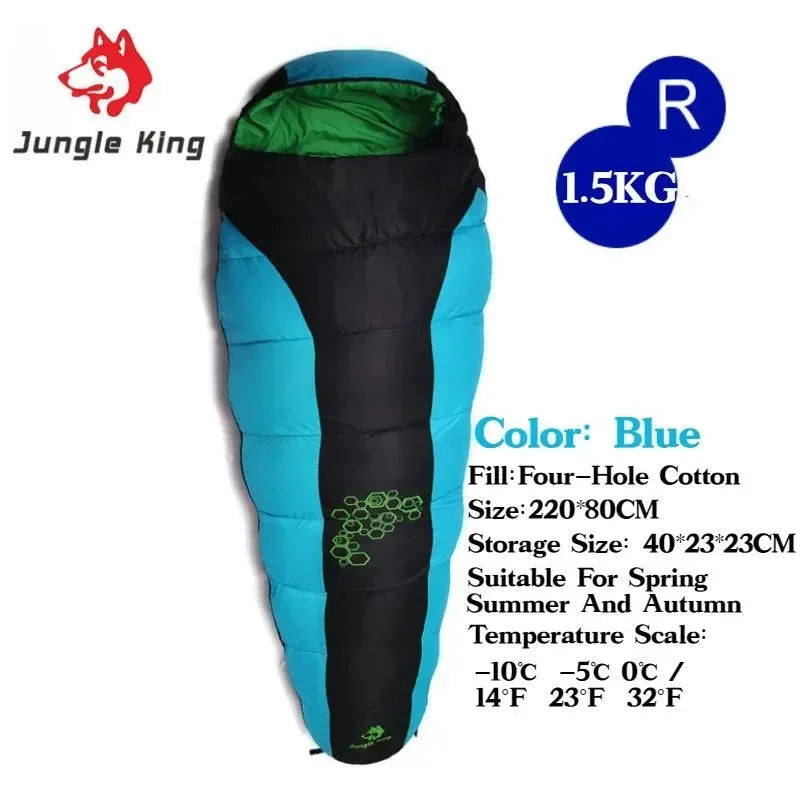 JUNGLE KING CY0901 RL Camping Sleeping Bag - Lightweight, Waterproof, 4 Season - Trekker Essentials