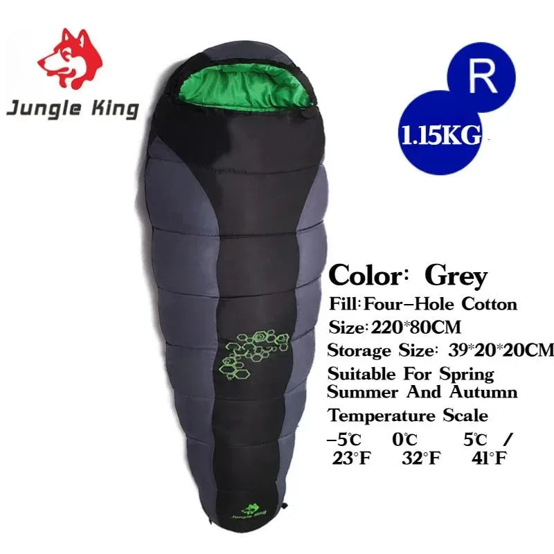 JUNGLE KING CY0901 RL Camping Sleeping Bag - Lightweight, Waterproof, 4 Season - Trekker Essentials