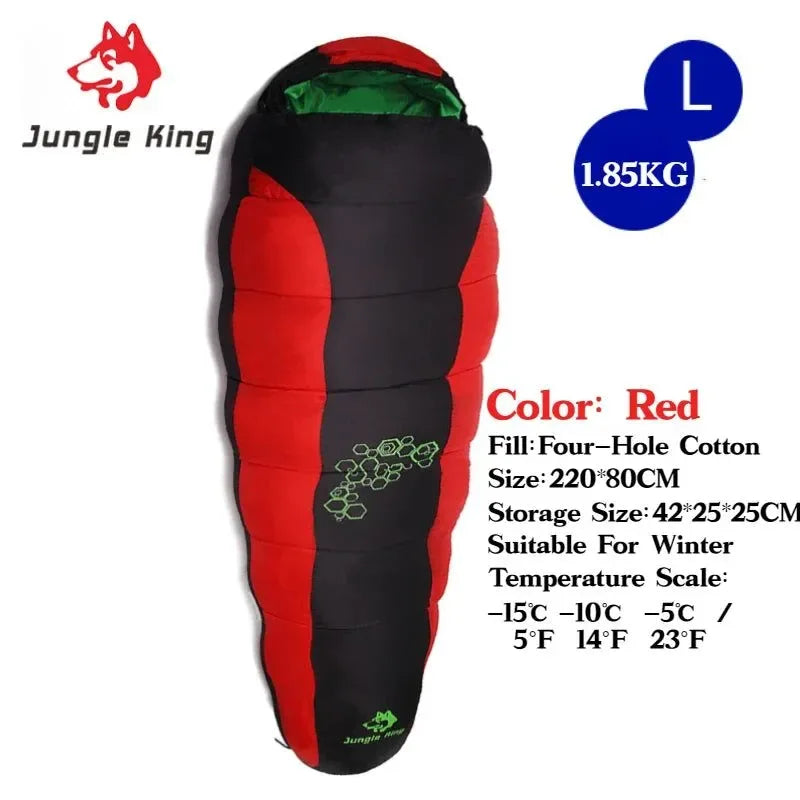 JUNGLE KING CY0901 RL Camping Sleeping Bag - Lightweight, Waterproof, 4 Season - Trekker Essentials
