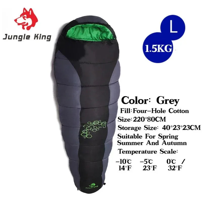 JUNGLE KING CY0901 RL Camping Sleeping Bag - Lightweight, Waterproof, 4 Season - Trekker Essentials
