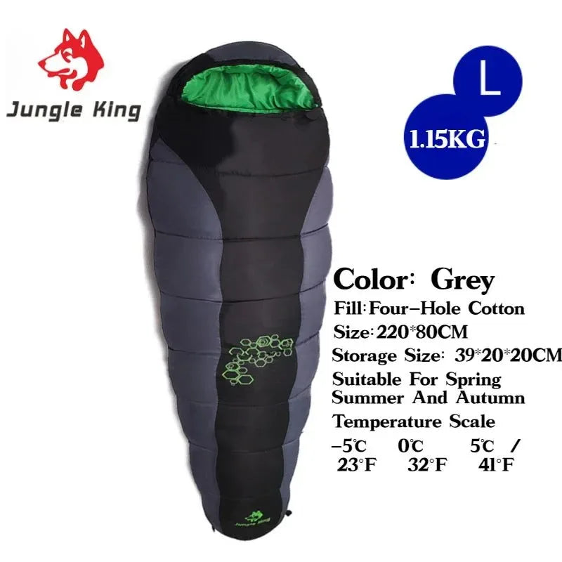 JUNGLE KING CY0901 RL Camping Sleeping Bag - Lightweight, Waterproof, 4 Season - Trekker Essentials