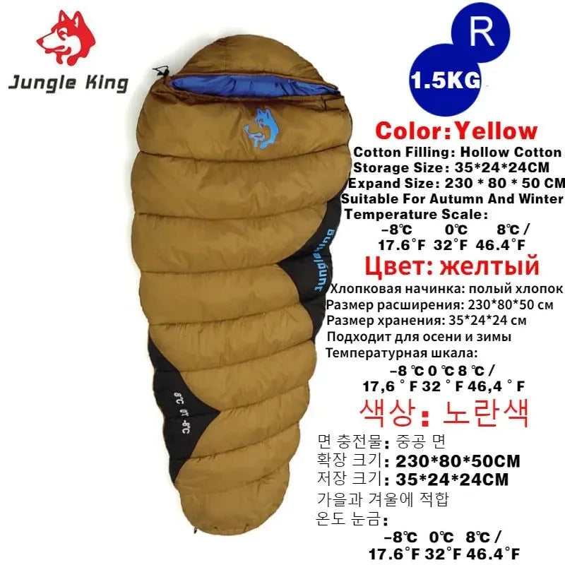 JUNGLE KING CY0903 Thickened Waterproof Cotton Sleeping Bag for Winter Camping and Hiking - Trekker Essentials
