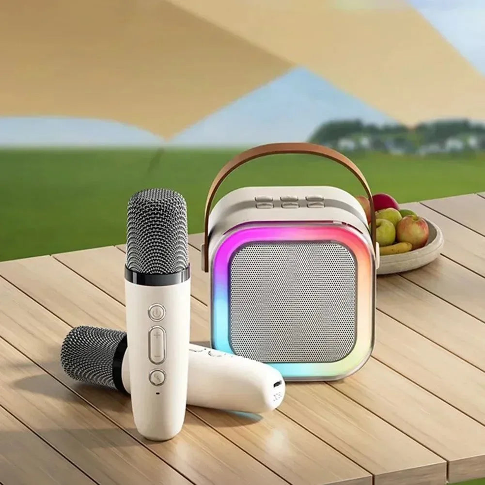 K12 Portable Bluetooth Machine - PA Speaker System with Dual Wireless Microphones - Trekker Essentials