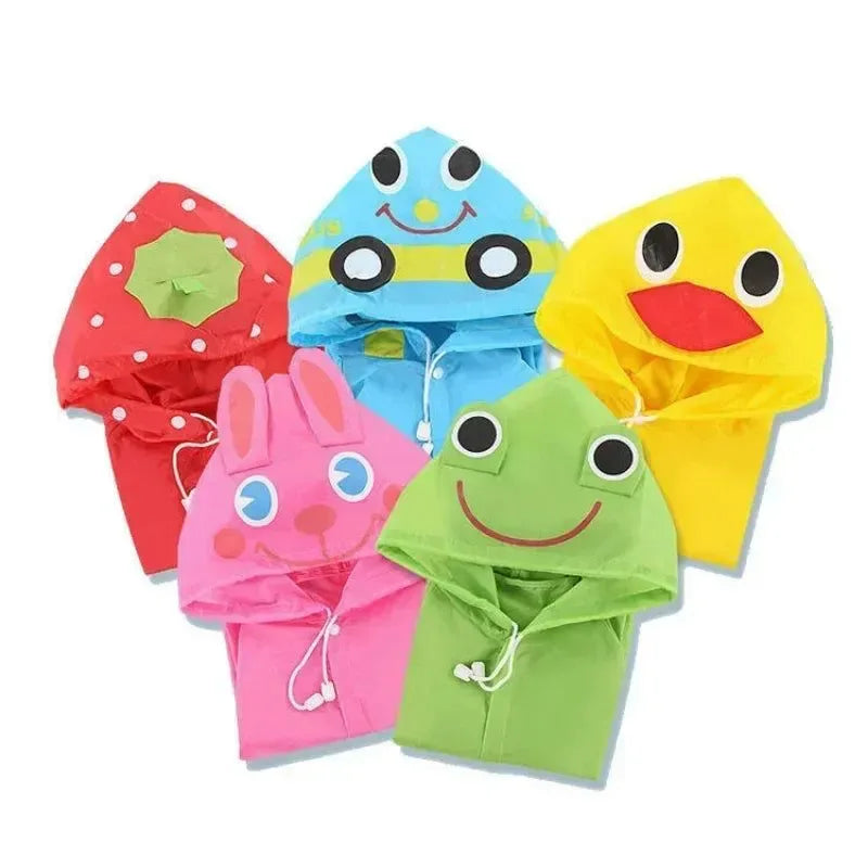 Kids Cartoon Animal Waterproof Foldable Raincoat - Portable Rain Poncho for Hiking - Trekker Essentials