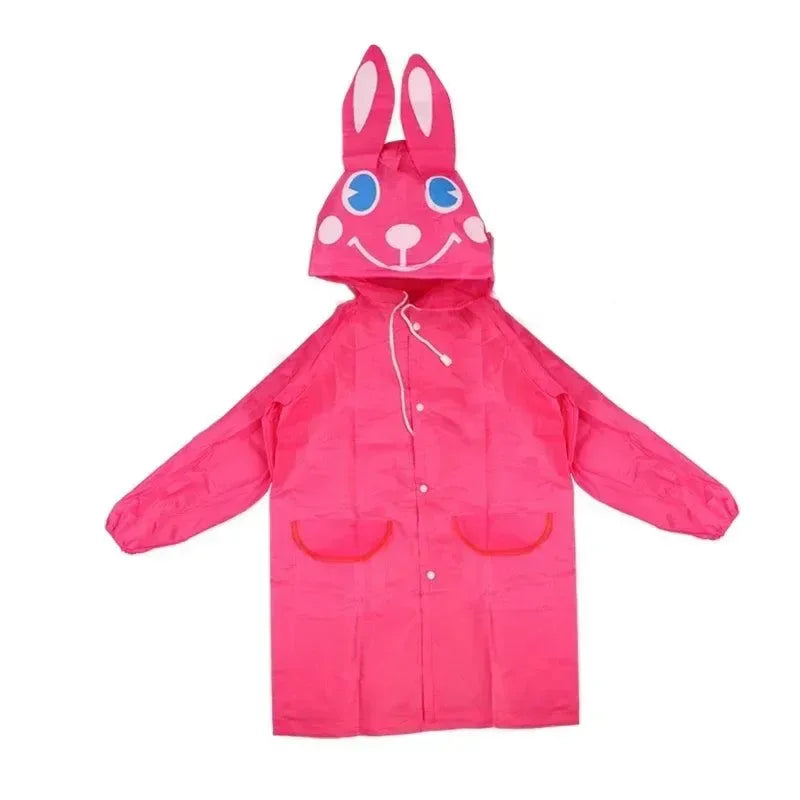 Kids Cartoon Animal Waterproof Foldable Raincoat - Portable Rain Poncho for Hiking - Trekker Essentials