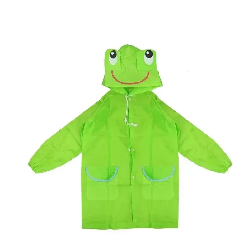 Kids Cartoon Animal Waterproof Foldable Raincoat - Portable Rain Poncho for Hiking - Trekker Essentials