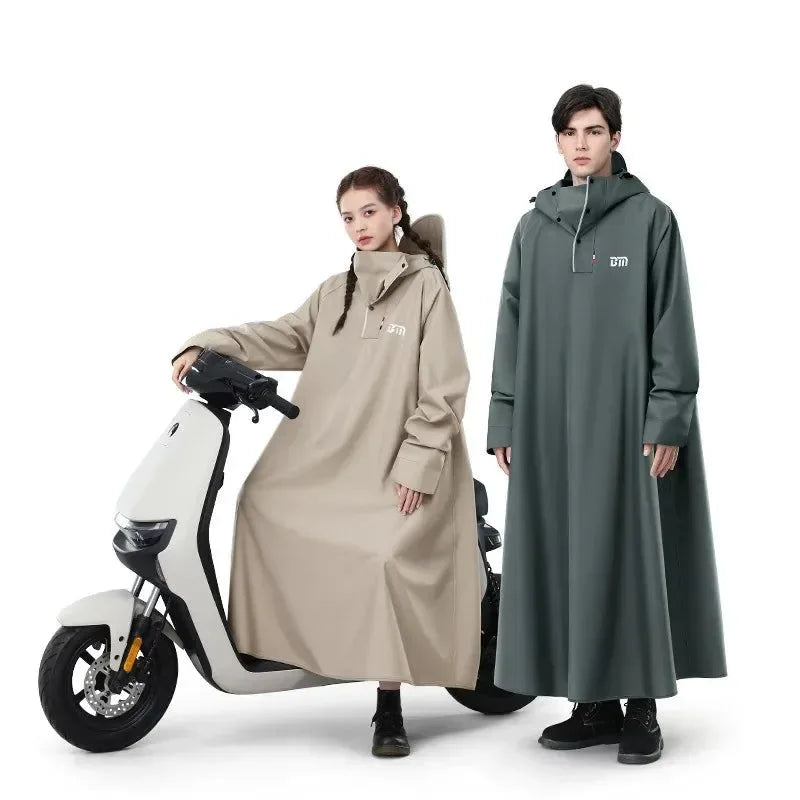 Korean Fashion Long Raincoat - Thickened Oxford Waterproof Hooded Rain Poncho - Trekker Essentials