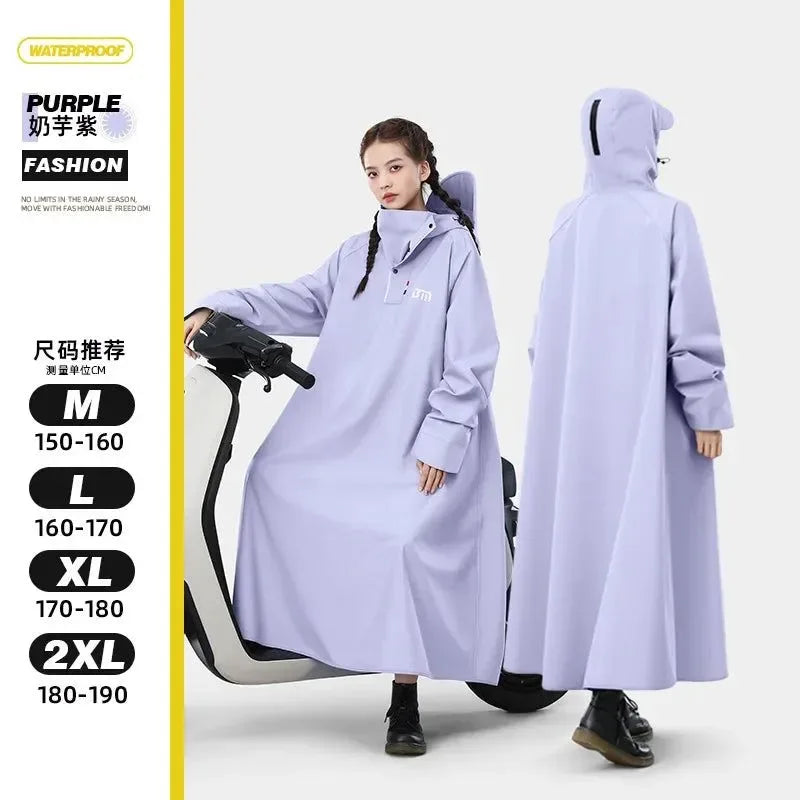 Korean Fashion Long Raincoat - Thickened Oxford Waterproof Hooded Rain Poncho - Trekker Essentials