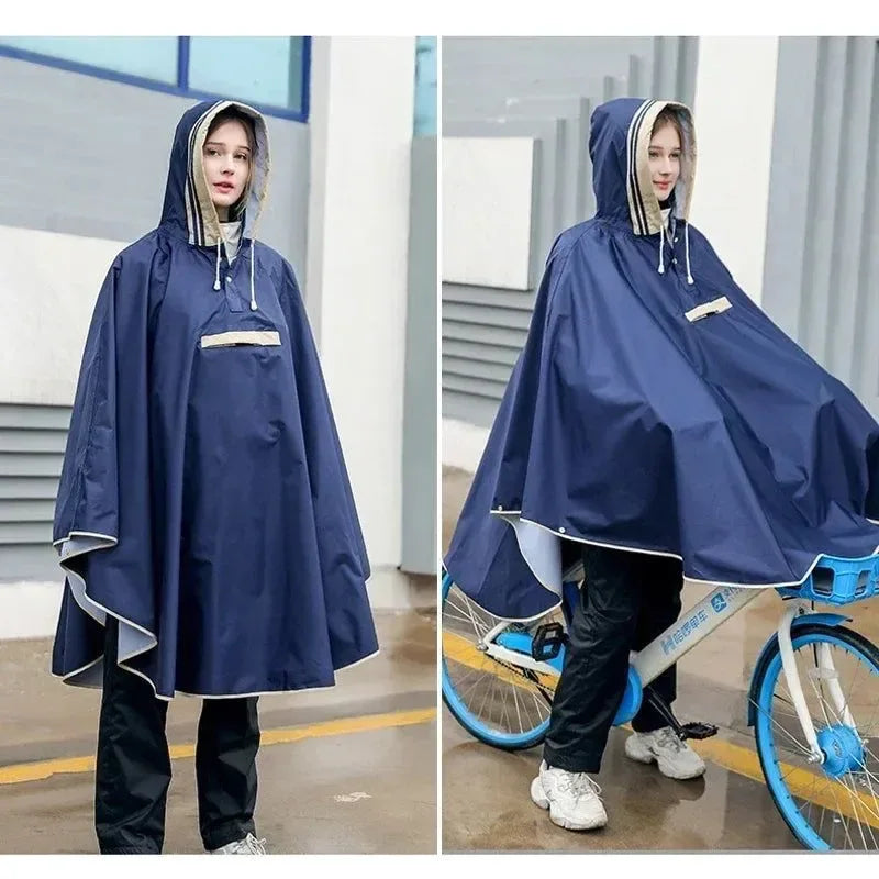 Korean Style Parent-Child Waterproof Oxford Cloth Rain Poncho with Schoolbag Space - Trekker Essentials