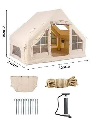 Large 8+ Person Inflatable Camping Tent – Instant Setup 4-Season Family Tent with Hand Pump, 3000mm Waterproof & Windproof - Trekker Essentials