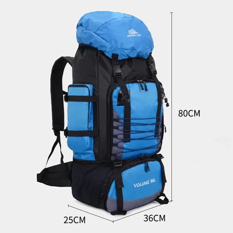 Large 90L Travel Backpack - Multifunctional Army Climbing Bag for Hiking and Mountaineering - Trekker Essentials