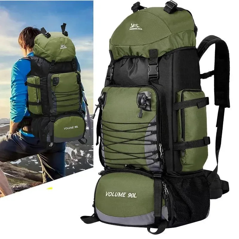 Large 90L Travel Backpack - Multifunctional Army Climbing Bag for Hiking and Mountaineering - Trekker Essentials